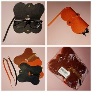 Eyeglasses Sunglasses Soft Cases Set Of 3, Wristlet, Faux Leather, 3 Colors NEW